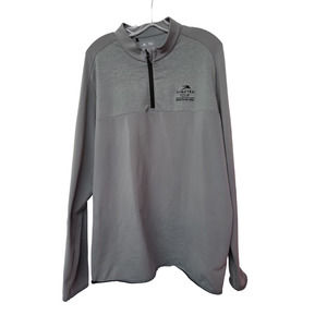 Adidas Mens 1/4 Zip Symetra Tour LPGA Pullover Shirt Sleeve Designs Size XL Gray